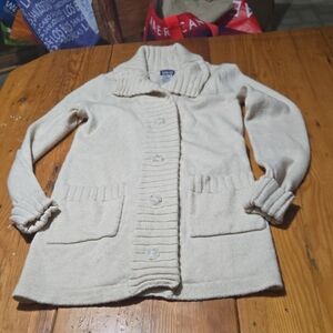 Patagonia Cream Wool Blend Sweater Sz Xs
